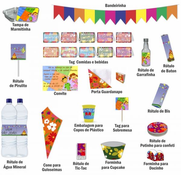 Decoração de Festa Junina - Kit para imprimir